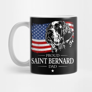 Proud Saint Bernard Dog Dad American Flag patriotic dog Mug